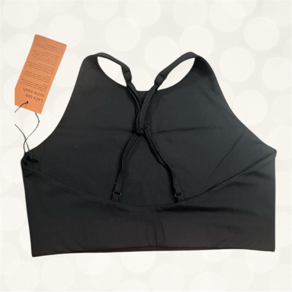 Girlfriend Collective Black High Neck Sports Bra Size L - Picture 6 of 8